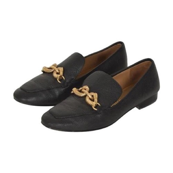 Tory Burch Shoes - Tory Burch Shoes Jessa 20mm Loafers Black Gold Leather 7